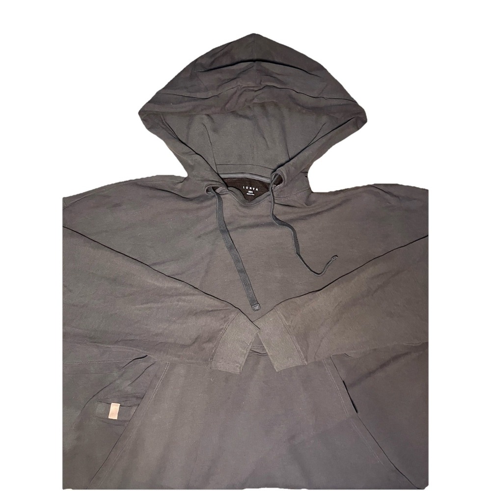 Lunya Dreamy Alpaca Wool Blend Fleece Oversized Hoodie Meditative Gray Lounge XS